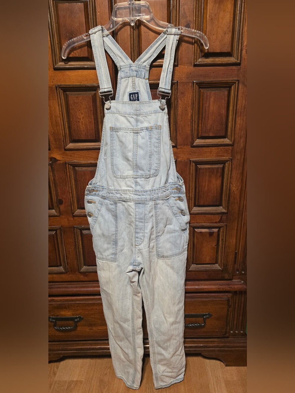 Gap Women’s Denim Bib Overall Dungarees  XS Light Wash Blue Adjustable Straps